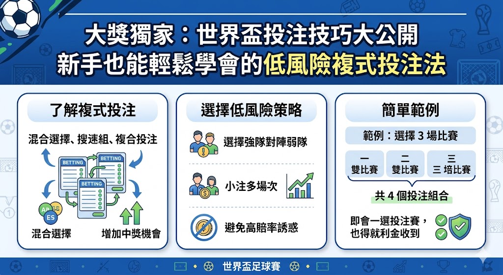 Read more about the article 大獎獨家：世界盃投注技巧大公開，新手也能輕鬆學會的低風險複式投注法