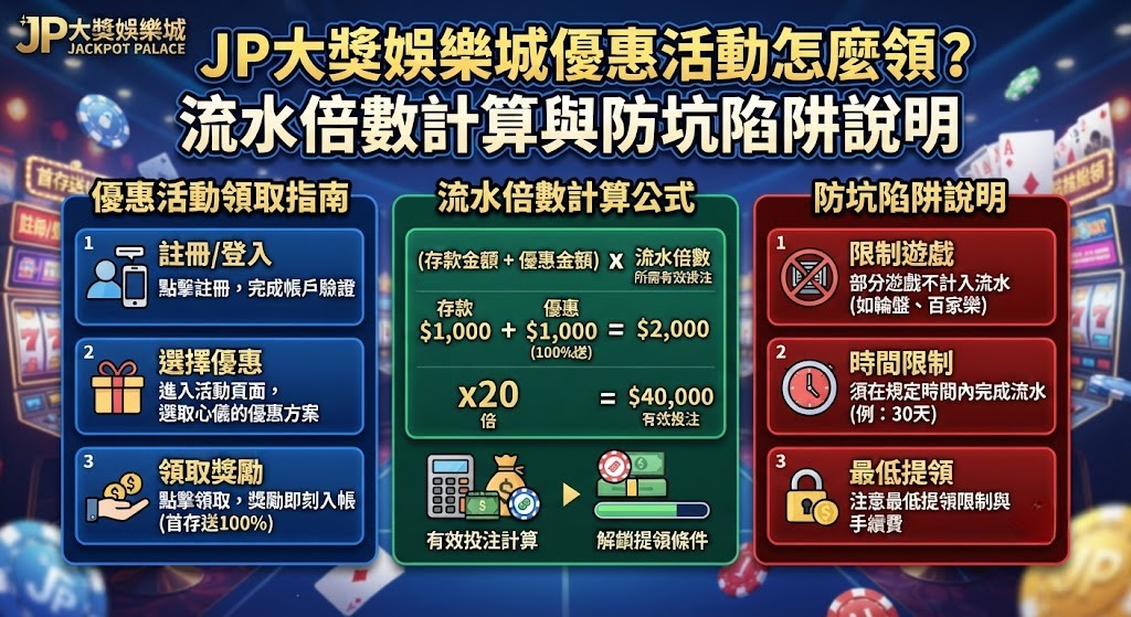 優惠活動怎麼領？流水倍數計算與防坑陷阱說明